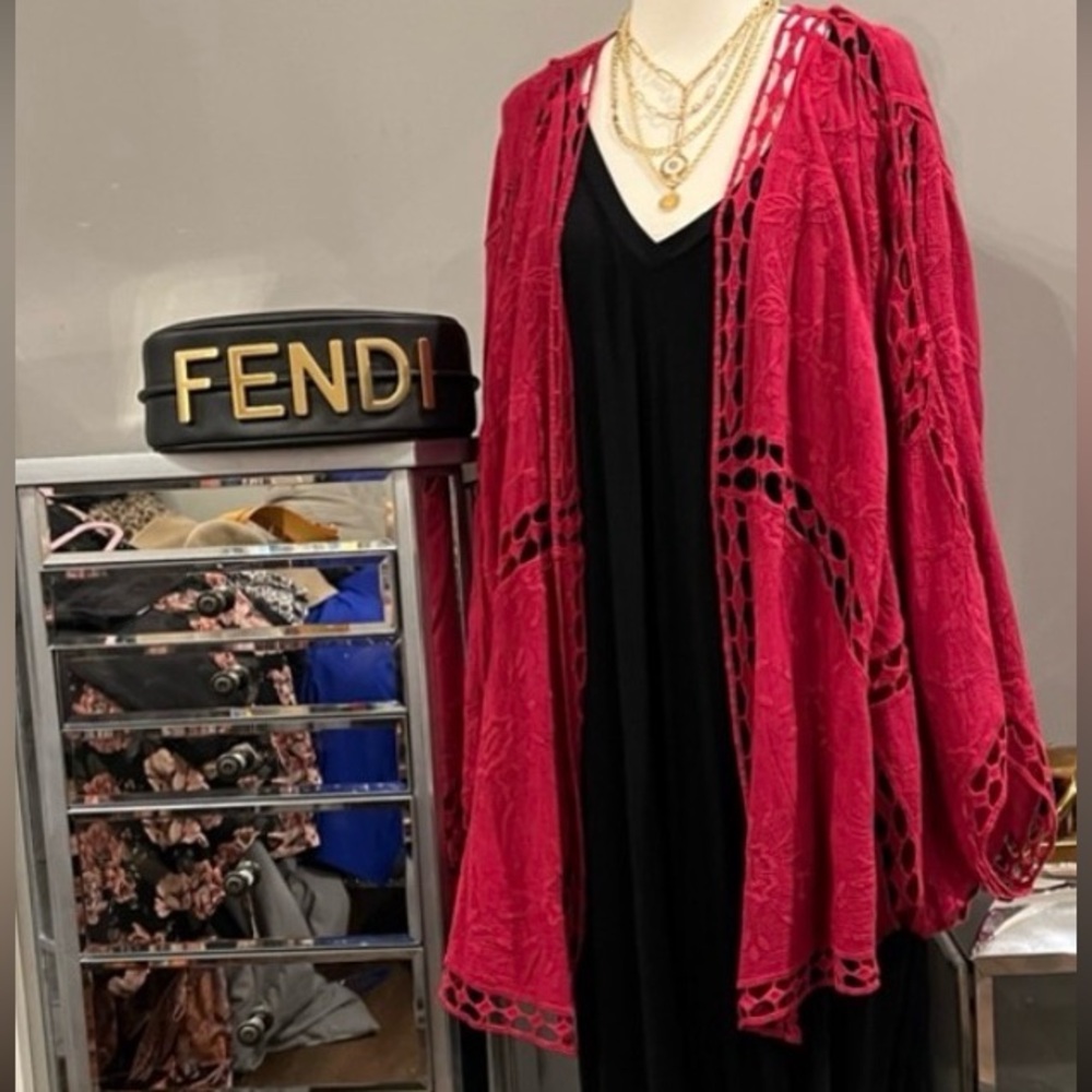 Torrid Black Maxi Dress with hot pink Linen Overlay